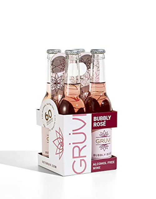 Gruvi Non-Alcoholic Bubbly Rose 4 Bottles 0 percent ABV Non Alcoholic Sparkling Wine Zero Alcohol Wine Gruvi Non-Alcoholic Bubbly Rose 4 Bottles 0 percent ABV Non Alcoholic Sparkling Wine Zero Alcohol Wine