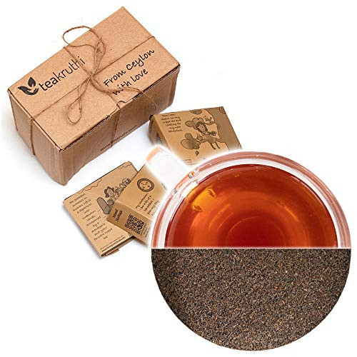 teakruthi - 100 percent  All Natural Pure Ceylon Tea - Black Tea - Breakfast Tea - Light  and  Smoky - Broken Orange Pekoe Fanning BOPF - Loose Leaf Tea - Rich in Anti-OXIDANTS - Brew Hot Tea or Kombucha Tea
