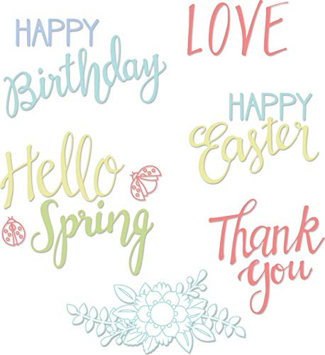 Sizzix Spring Phrases Stamps  One Size  Multicolor