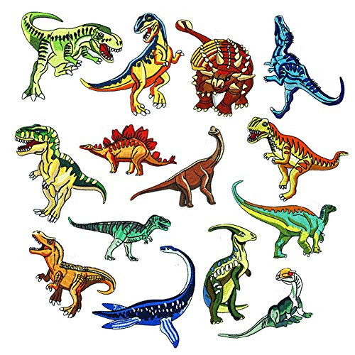 14 Pcs Fashion Jurassic Park Embroidered Dinosaur Patch for Clothing Applique Iron on Patches for Jeans DIY Animals Badges Accessories