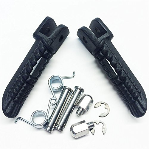 HONGK- Black Front Foot Pegs Footrest Compatible with Suzuki Gsx-R Gsxr 600 750 1000 2000-2011 -B01C0SUKBS-