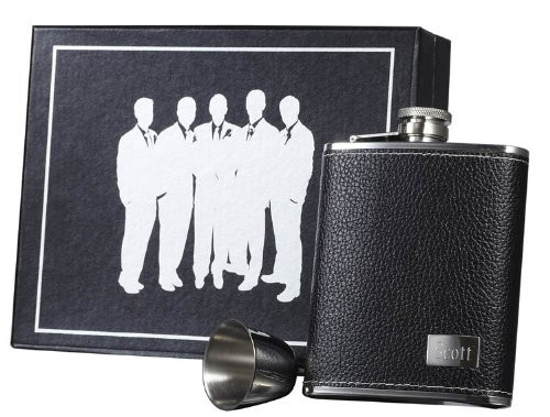 Visol VSET59-1113 Eclipse S Leather Groomsmen Flask Gift Set, 6-Ounce, Black Visol VSET59-1113 Eclipse S Leather Groomsmen Flask Gift Set, 6-Ounce, Black
