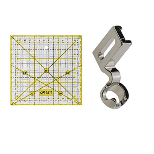 Shank Ruler Free Motion Darning Foot 1 4 inch Ruler Foot Metal Frame Free Motion Quilting Embroidery Shank Sewing Machine Presser Foot Fits All Shank Sewing Machines Singer -High Close  Plus  Sewing Ruler-