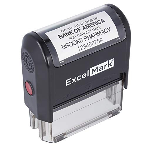 ExcelMark A-2359 5-Line Bank Deposit Check Endorsement Self-Inking Rubber Stamp
