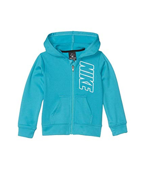 Nike Kids Girl s Therma Fleece Full Zip Hoodie -Little Kids- Teal Nebula 6X Little Kids