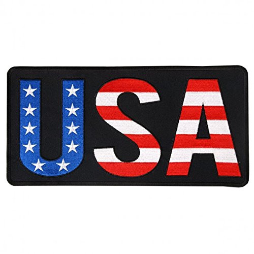 10 USA  High Thread Embroidered Iron-On Saw-On Rayon Patch - 10 inch x 5 inch