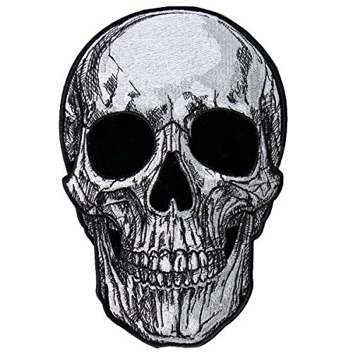 SUB SKULL  High Thread Embroidered Iron-On   Saw-On  Heat Sealed Backing Rayon PATCH - 6 inch x 9 inch