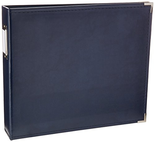 12 x 12-inch Classic Leather 3-Ring Album by We R Memory Keepers | Navy, includes 5 page protectors
