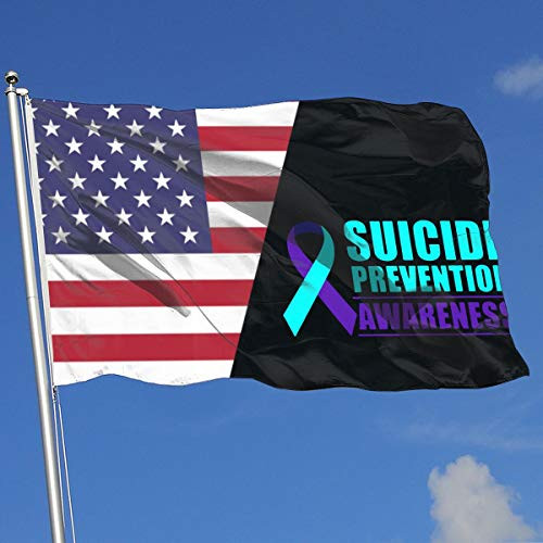 VHHFLG378 Suicide Prevention Awareness Adjustable Wall Mount Flag Holder House Flag 3 by 5-Feet