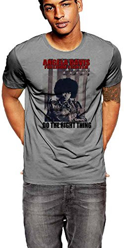 Angela Davis T-Shirt Do The Right Thing Dark Grey Cotton Tee -Large-