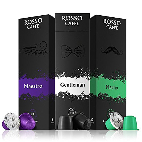 Nespresso Compatible Capsules - Extra Dark Roast Pack (60 Pods) - Fit to All Original Line Machines - By Rosso Caffe