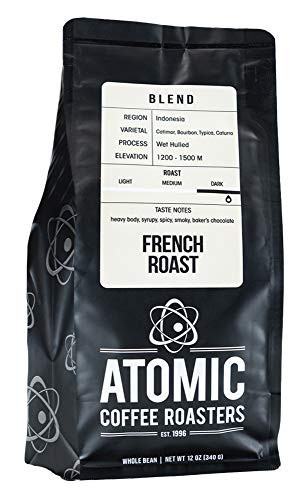 Atomic Coffee Roasters  inchFrench Roast inch Dark Roasted Fair Trade Whole Bean Coffee - 12 Ounce Bag