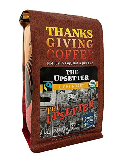 Thanksgiving Coffee  inchUpsetter Espresso inch Light Roasted Fair Trade Organic Shade Grown Whole Bean Coffee - 12 Ounce Bag