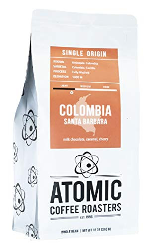 Atomic Coffee Roasters  inchColombia Santa Barbara inch Light Roasted Whole Bean Coffee - 12 Ounce Bag