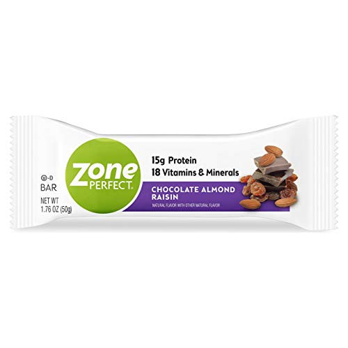 Zone Perfect Protein Bars Chocolate Almond Raisin 12g of Protein Nutrition Bars with Vitamins and Minerals Great Taste Guaranteed 20 Bars Zone Perfect Protein Bars Chocolate Almond Raisin 12g of Protein Nutrition Bars with Vitamins and Minerals Great Taste Guaranteed 20 Bars