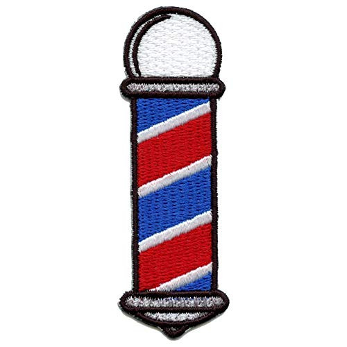 Barber Shop Pole Patch Emoji Embroidered Iron On No