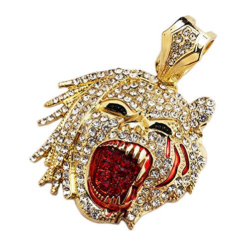 BLINGFACTORY Hip HOP ICED LAB Diamond Gold Plated Half Man Half Beast Charm Pendant