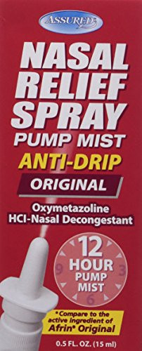 Assured Nasal Relief Spray  12 Hour Pump Mist Oxymetazoline HCL  0.5 fl. Oz  12 Pack