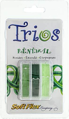Soft Flex Trios Beading Wire 49-Strand .019 inch Diameter 10ft 3 Pkg-Renewal
