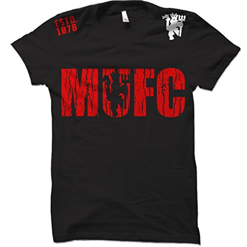 MUFC Manchester United Soccer Footbal Futbol Cotton T-Shirt .1878 Jersey -3XL  Black-