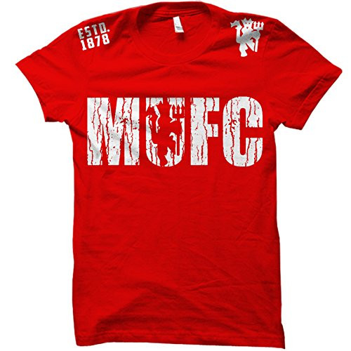 MUFC Manchester United Soccer Footbal Futbol Cotton T-Shirt .1878 Jersey -2XL  Red-