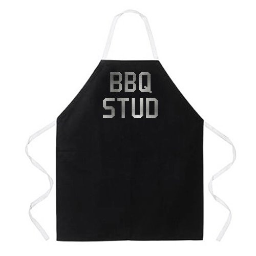 Attitude Aprons Fully Adjustable BBQ Stud Apron  Black