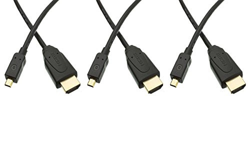 3 Pack Micro HDMI Cable  High Speed with Ethernet  HDMI Male to Micro HDMI Male -Type D- 6 Feet  CNE573687 3 Pack Micro HDMI Cable  High Speed with Ethernet  HDMI Male to Micro HDMI Male -Type D- 6 Feet  CNE573687