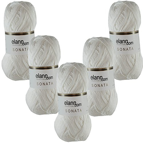 elann Sonata Yarn | 5 Ball Bag | 8001 White