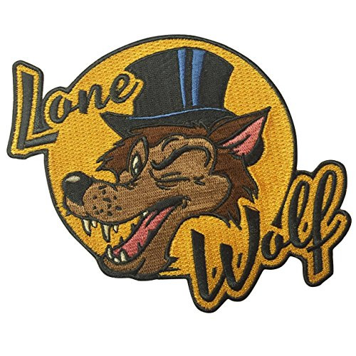 Retro-a-go-go Lone Wolf Embroidered Iron on Patch