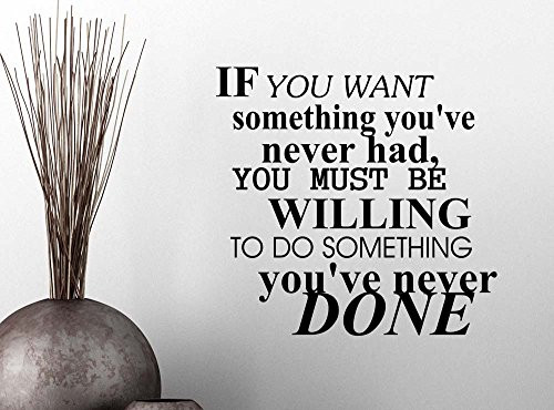 Wall Vinyl Decal If you want something you ve never had willing to do something you ve never done sport football inspirational family love vinyl quote saying wall art lettering decor
