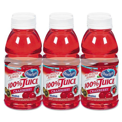 Ocean Spray - 100 percent  Juice  Cranberry  10oz Bottle  6 Pack 00066 -DMi PK
