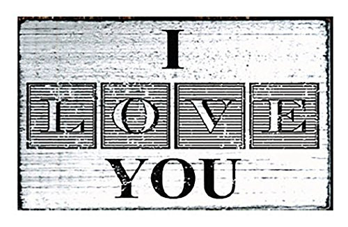 Saying I Love You Rubber Stamp Vintage Stamps Mounted White Washed Wood Block