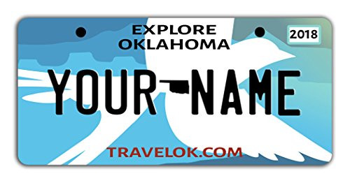 BleuReign-TM Personalized Custom Name 2017 Oklahoma State Bicycle Bike Moped Golf Cart 3 inchx6 inch License Plate Tag