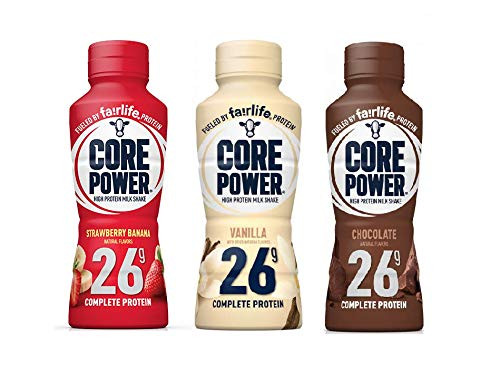 Core Power by Fairlife High Protein  26g Protein  3 Flavor Variety Pack  Milk Shake  14 oz -Pack of 6-
