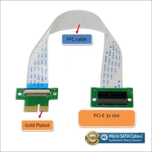 Micro SATA Cables PCI-e Express 1X Riser Extender Card with High Speed Flexible Cable 12 Inches