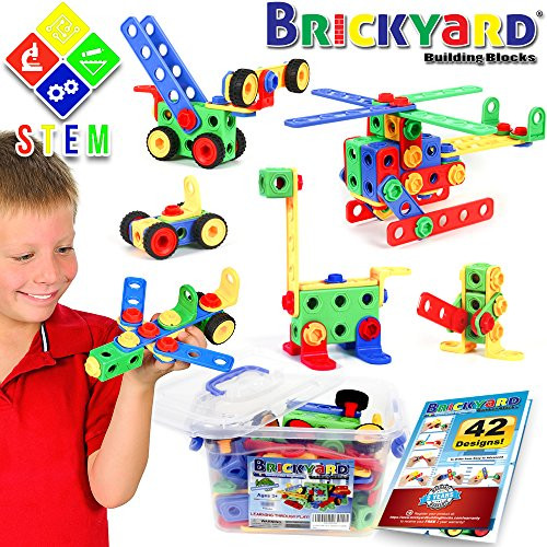 163 Piece STEM Toys Kit | Educational Construction Engineering Building Blocks Learning Set for Ages 3 4 5 6 7 8 9 10 Year Old Boys & Girls by Brickyard | Best Kids Toy | Creative Games & Fun Activity 163 Piece STEM Toys Kit | Educational Construction Engineering Building Blocks Learning Set for Ages 3 4 5 6 7 8 9 10 Year Old Boys & Girls by Brickyard | Best Kids Toy | Creative Games & Fun Activity