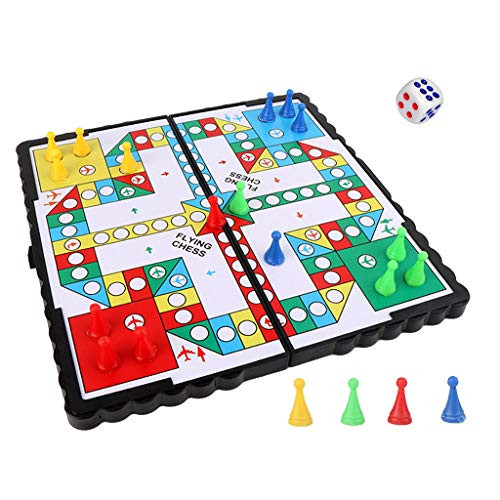 Kanzd Ludo Board Game Aeroplane Chess Flying Chess  Magnetic Chinese Checkers Board Game Family Game for Adults Kids -A-