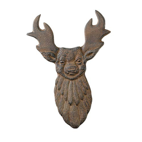 TG LLC Treasure Gurus Rustic Cast Iron Deer Buck Antlers Boot Jack Shoe Scraper Hunting Cabin Door Decor