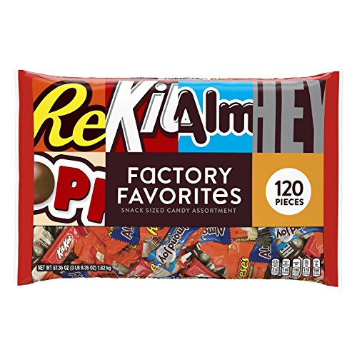 Hershey s Variety Factory Favorites  145 Snack SizePiece  Includes Reese s Whopper s  Kit Kat  Hershey s Milk Chocolate  and  Cookies n Cream  68.5 oz -4LB 4.5 oz-