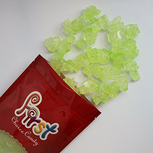 FirstChoiceCandy Light Green Watermelon Rock Candy Strings 1.5 Pound Resealable Bag