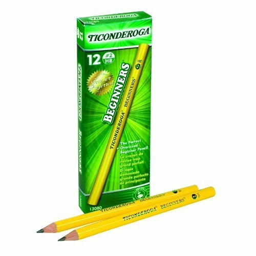 Dixon Ticonderoga Beginners Primary Size  2 Pencils Without Erasers  Yellow -13080- -2-Pack of 12-