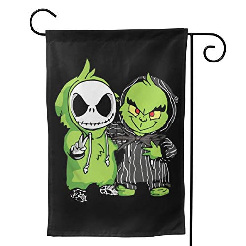 Grinches-Jack-Skellington Garden Flag Vertical Double-Sided Spring and Summer Outdoor Decoration