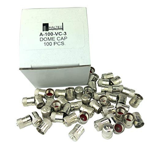 Haltec This is a Pack of 100 Metal Dome Type Valve Caps with Inner Seals