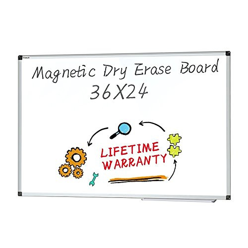 Dry Erase board - Magnetic Whiteboard Large White Board, Wall Mounted Dry Erase Board Aluminum Framed Erase Board with Detachable Marker Tray (36x24)