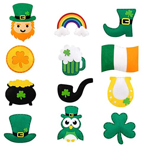 CiyvoLyeen St. Patrick s Day Sewing Craft Kit Saint Paddy s Day Felt Plush DIY Craft Sewing for Girls and Boys Includes 12 Creative Projects Educational Beginners Sewing Gift Ideas CiyvoLyeen St. Patrick s Day Sewing Craft Kit Saint Paddy s Day Felt Plush DIY Craft Sewing for Girls and Boys Includes 12 Creative Projects Educational Beginners Sewing Gift Ideas