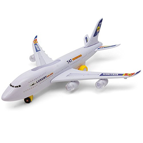 KIDSTHRILL Bump and Go 747 Kids Action Airplane - Plane with Attractive Lights and Sounds Changes Direction On Contact Best for Kids Age 3 and Up KIDSTHRILL Bump and Go 747 Kids Action Airplane - Plane with Attractive Lights and Sounds Changes Direction On Contact Best for Kids Age 3 and Up