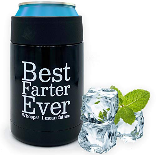 Beer Coozies for Cans - Best Farter Ever Beer Can Insulator - 12 oz Metal Can Coozie Insulated Can Cooler  Stainless Steel Drink Thermos Holder - Beverage Rambler Coolers  Fathers Day Coozy Gift Cozy