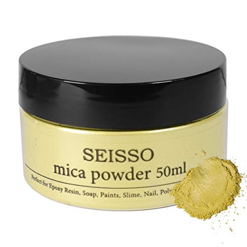 Yellow Mica Powder - 1.7 Ounces  50 Grams - Natural Epoxy Resin Dye - for Soap Making  Slime and Nail Pigment Powder  Paint
