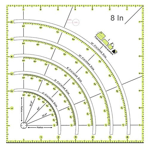 Zebery Quilting Ruler  Square Quilting Rulers Fabric Cutting Ruler Acrylic Quilters Rulers Clear Mark with Non Slip Rings for Quilting and Sewing