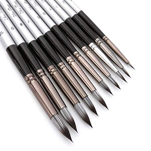Acrylic Paint Brushes - 10 Pack Watercolor Paint Brush Set for Gouache and Oil Painting and Face Nail Canvas Body and Rock Painting - Round Miniature Paintbrushes for Artist and Beginners Tip Paint Acrylic Paint Brushes - 10 Pack Watercolor Paint Brush Set for Gouache and Oil Painting and Face Nail Canvas Body and Rock Painting - Round Miniature Paintbrushes for Artist and Beginners Tip Paint
